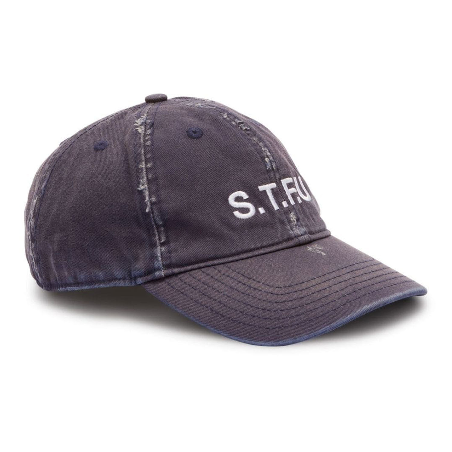 Кепка Heron Preston STFU Distressed Hat Blue White — купити в